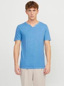 Jack & Jones Melert Splitthals T-skjorte -Pacific Coast - 12164972