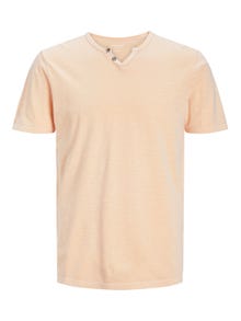 Jack & Jones Camiseta Efecto mélange Cuello dividido -Apricot Ice  - 12164972