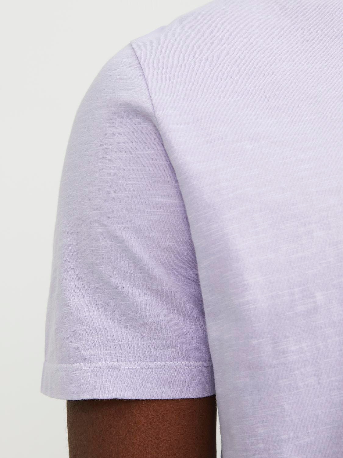 Jack & Jones T-shirt Melange Decote redondo com carcela -Purple Rose - 12164972
