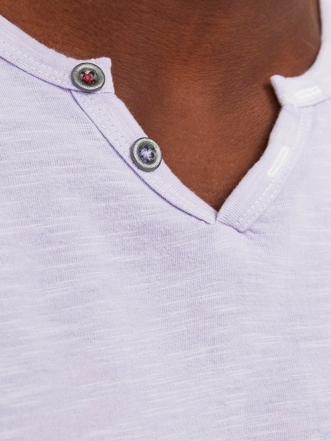 Jack & Jones T-shirt Melange Scollo con Spacchetto -Purple Rose - 12164972