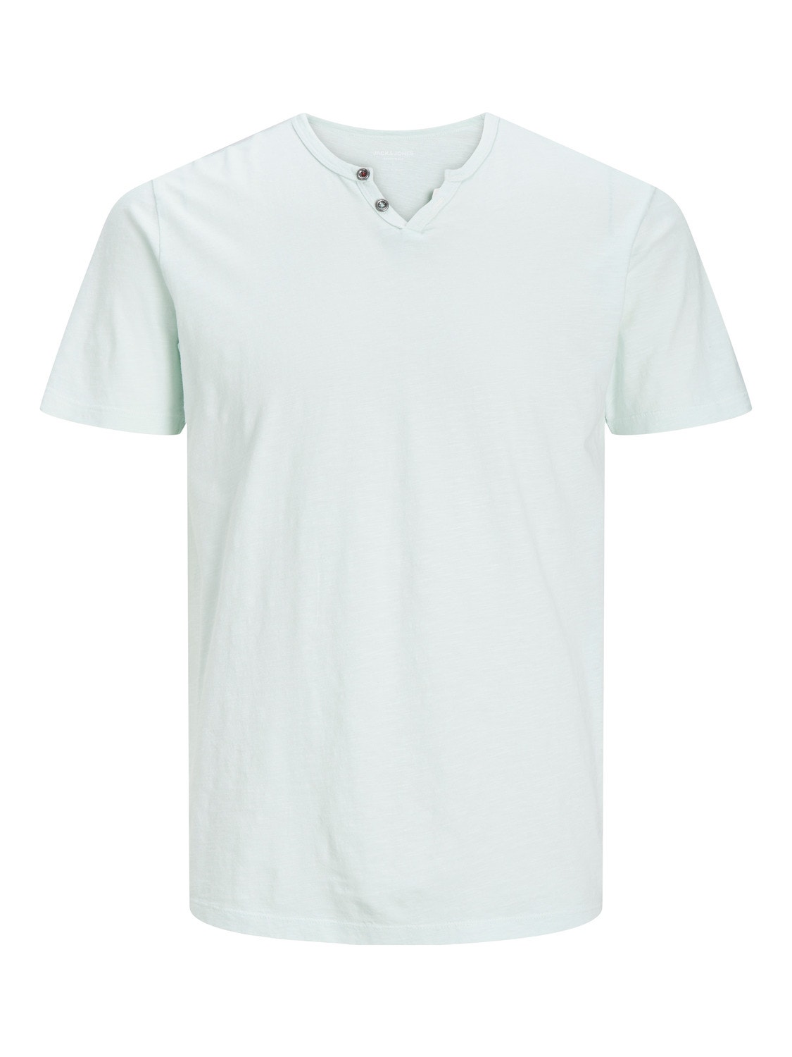 Jack & Jones Melange Split Neck T-shirt -Soothing Sea - 12164972