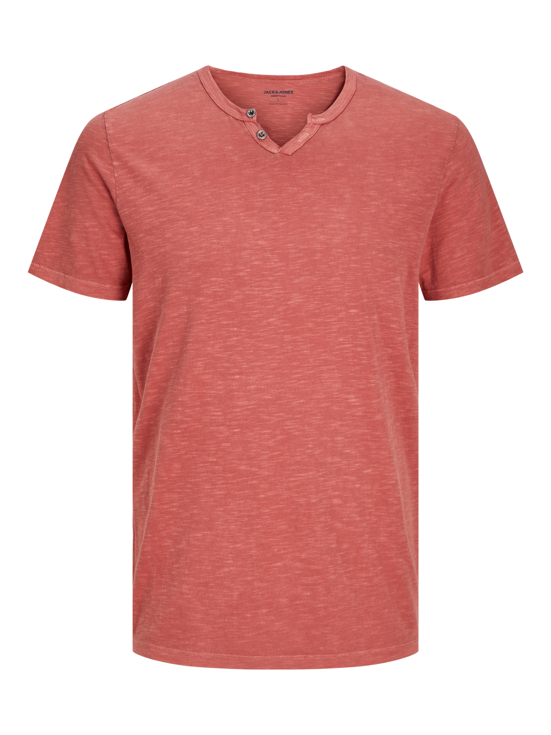 Jack & Jones Melert Splitthals T-skjorte -Red Ochre - 12164972