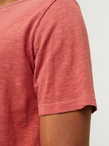 Jack & Jones Melange Split Neck T-shirt -Red Ochre - 12164972