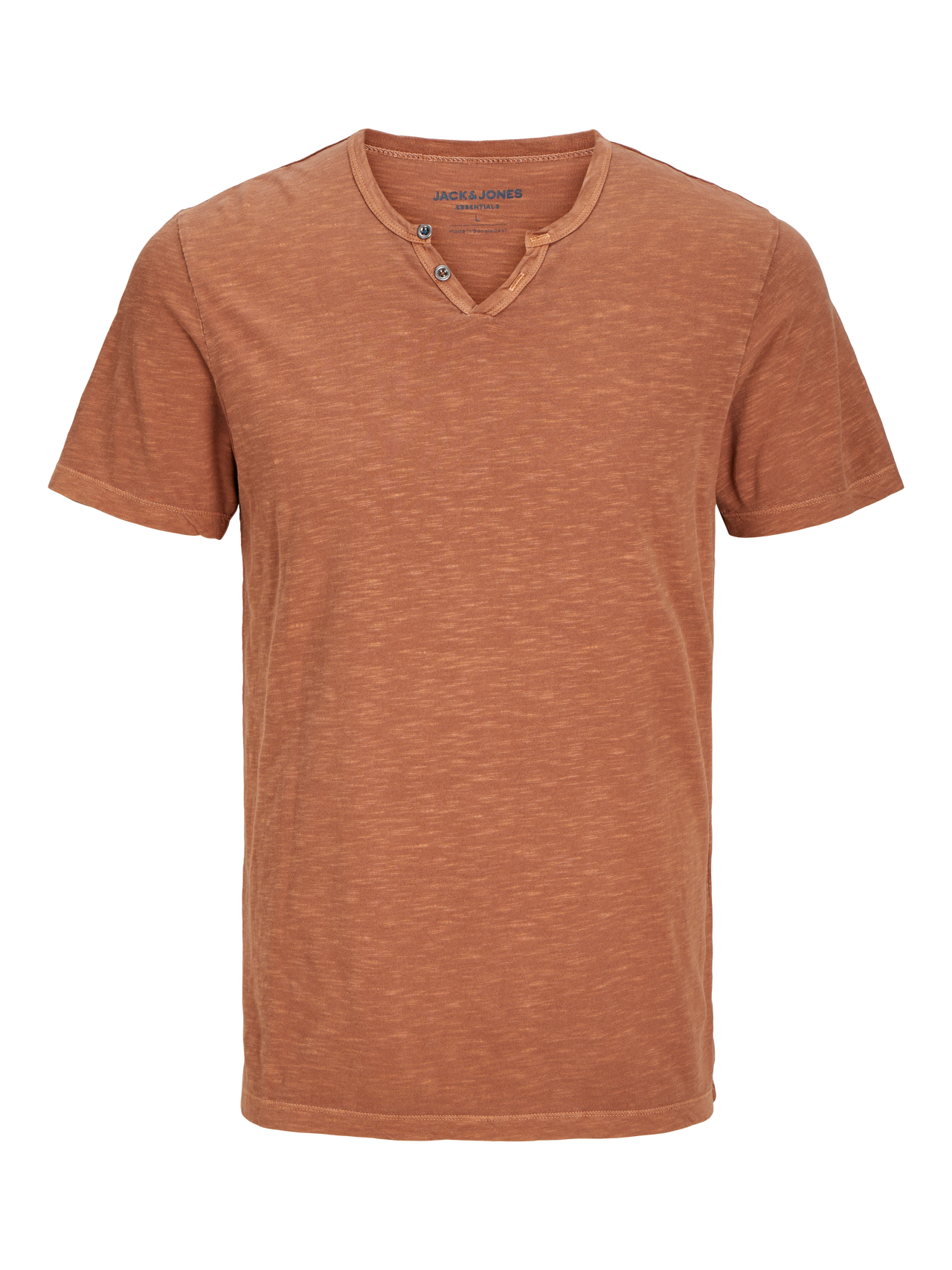 Jack & Jones Melange Split hals T-shirt -Mocha Bisque - 12164972