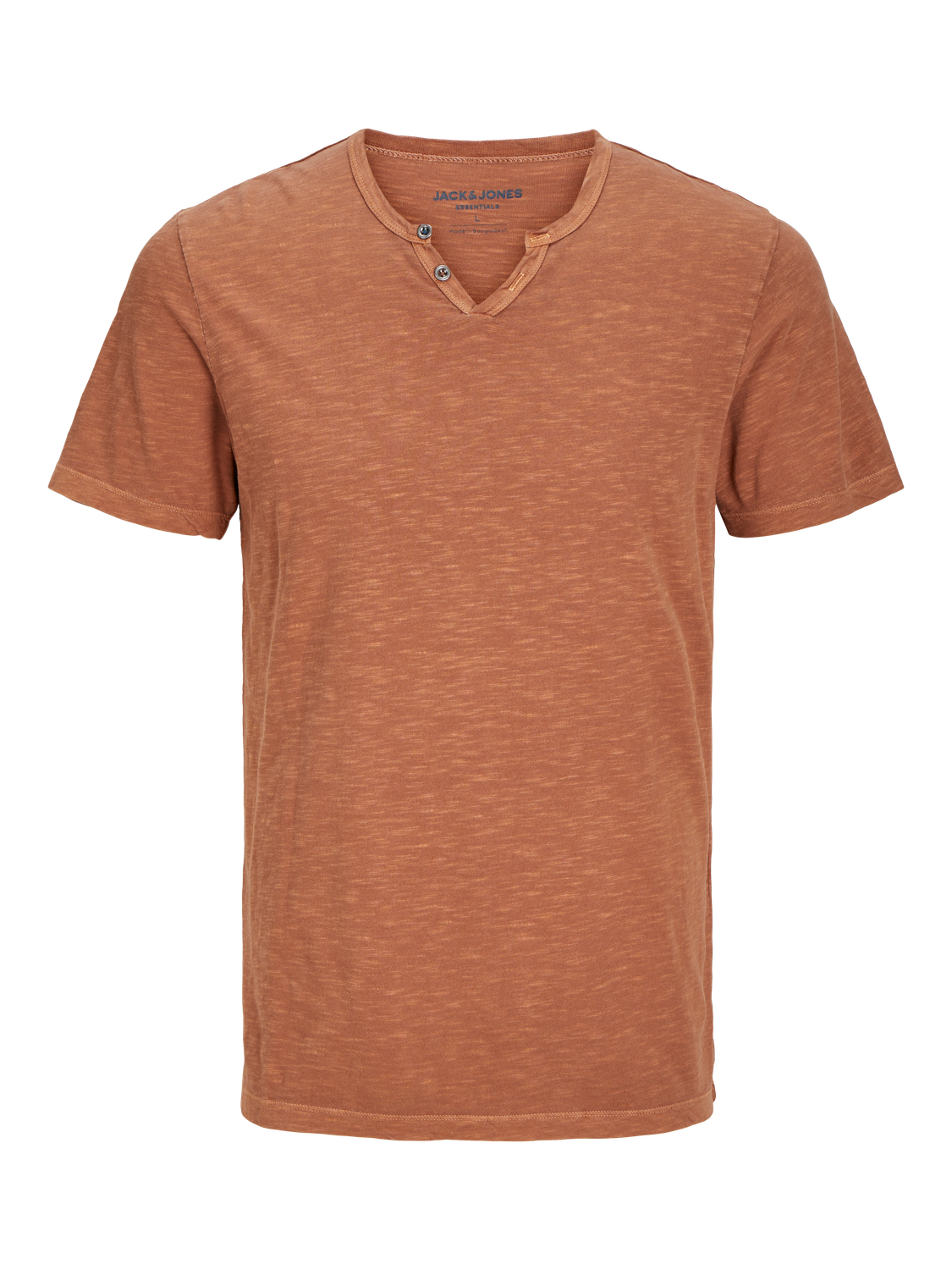 Jack & Jones Melert Splitthals T-skjorte -Mocha Bisque - 12164972
