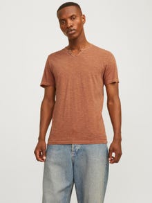 Jack & Jones Blend Split hals T-shirt -Mocha Bisque - 12164972