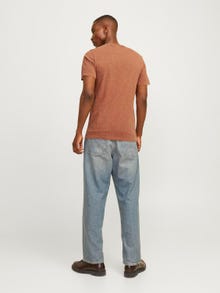 Jack & Jones Melange Split hals T-shirt -Mocha Bisque - 12164972