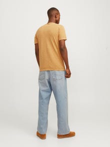 Jack & Jones Segamuster Poolitatud kaelus T-särk -Honey Gold - 12164972