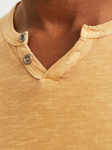 Jack & Jones Melange Shirt collar T-shirt -Honey Gold - 12164972