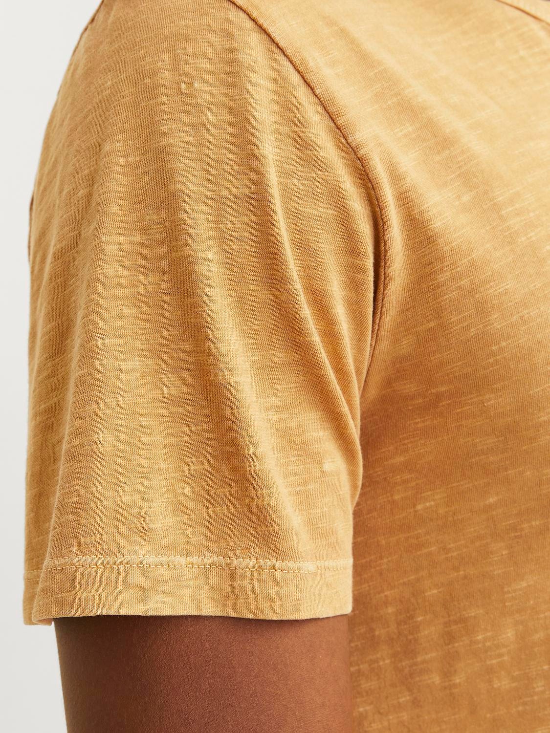 Jack & Jones Melanž Rozdělený výstřih Tričko -Honey Gold - 12164972