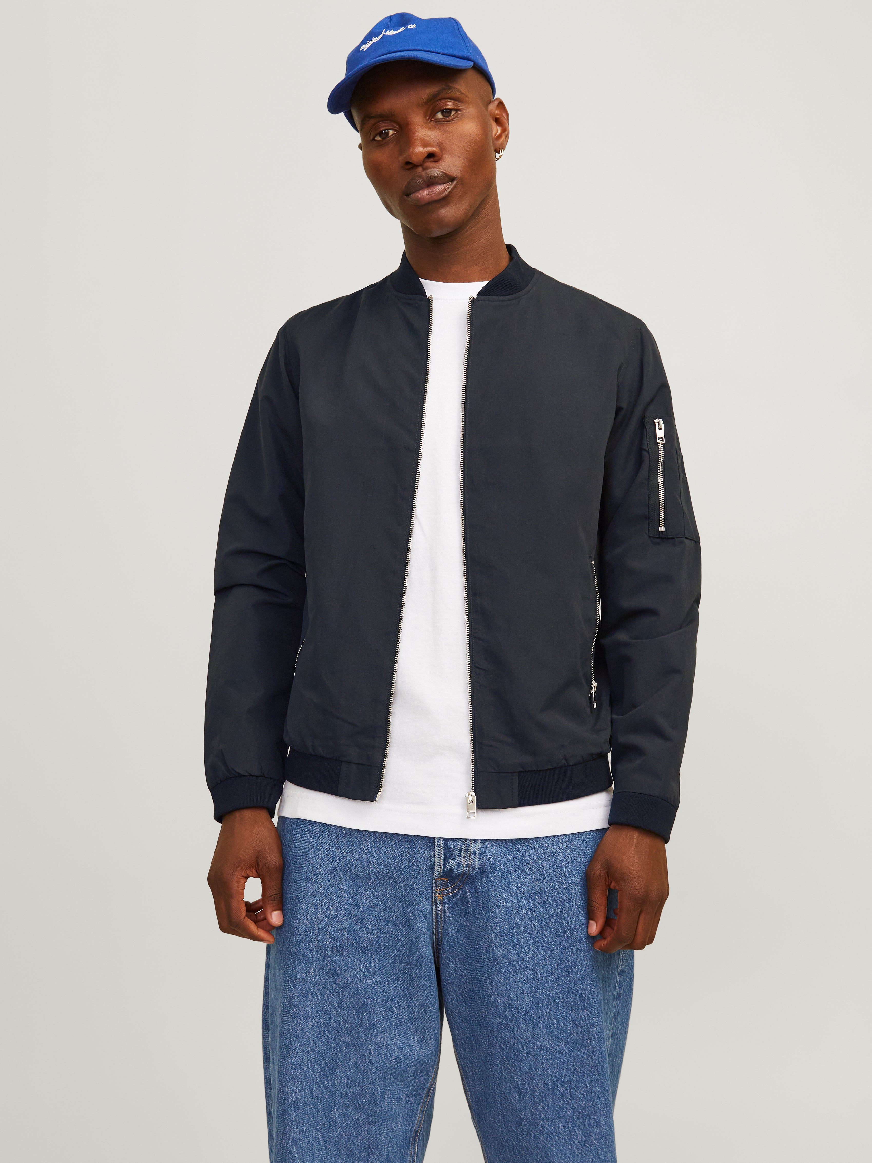 Jack & Jones Hooded Faux Wool Bomber Jacket in Grey for Men | UK Jack & Jones Hooded Faux Wool Bomber Jacket in Grey for Men | UK