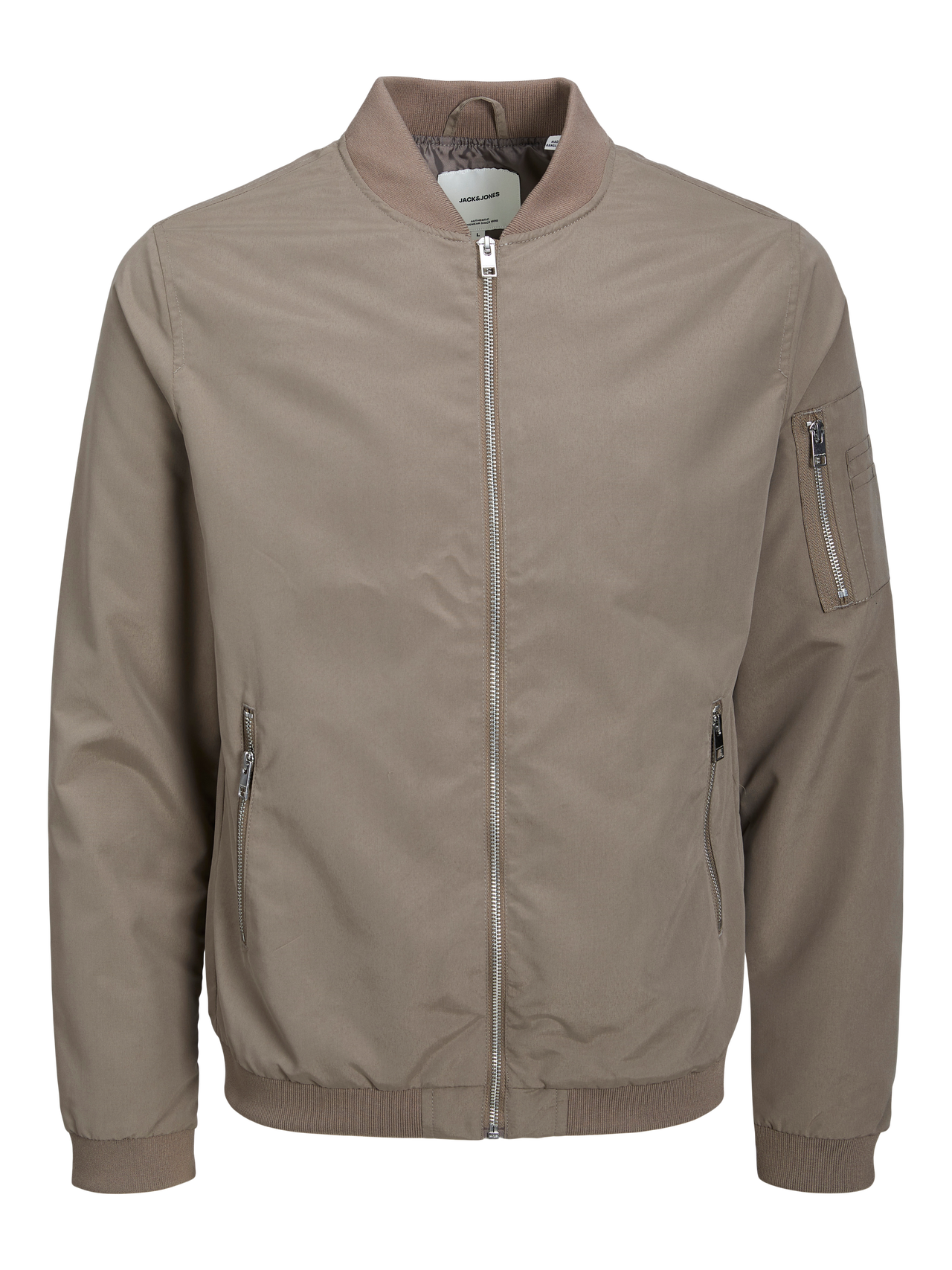 Jack & Jones faux wool bomber with collar in beige Jack & Jones faux wool bomber with collar in beige