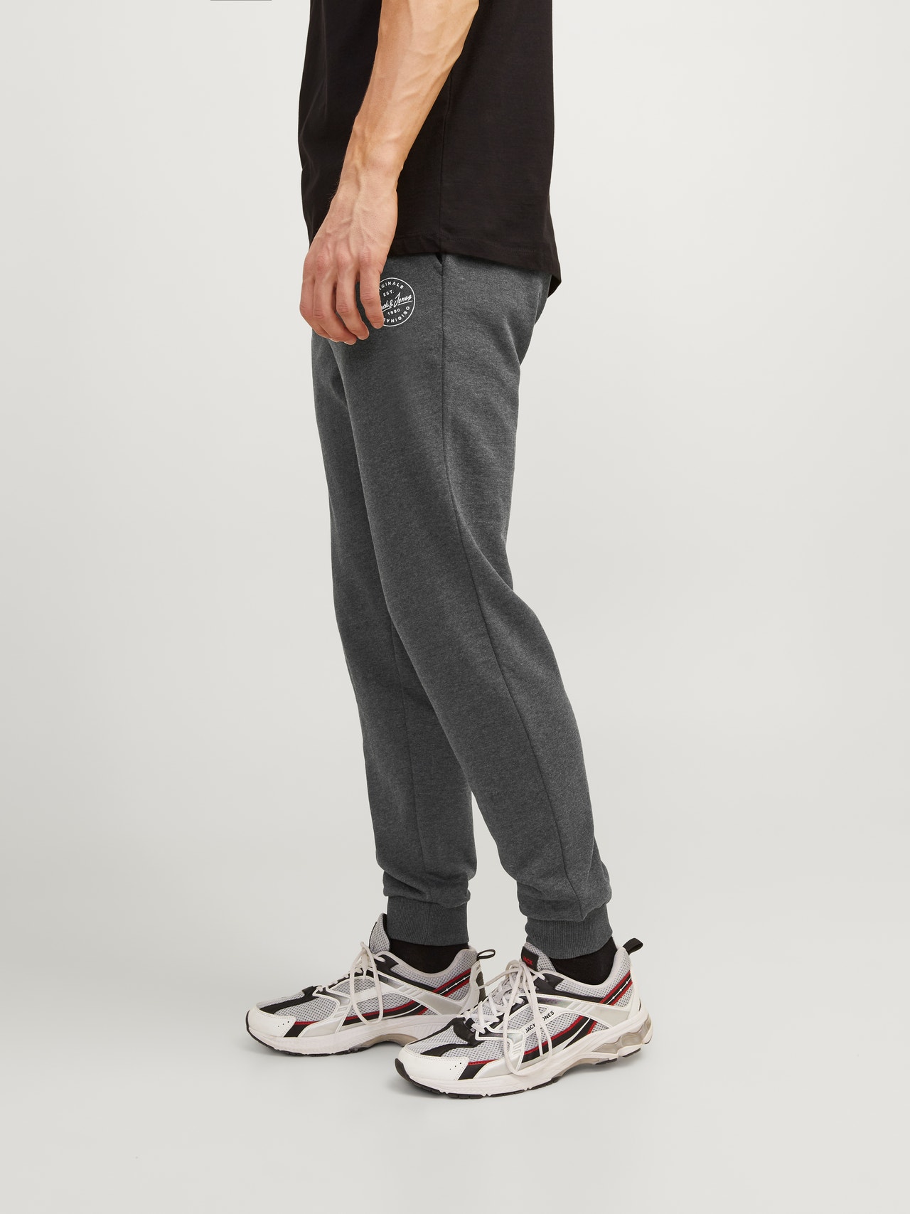 Jack & Jones Regular Fit Joggers -Dark Grey Melange - 12165322