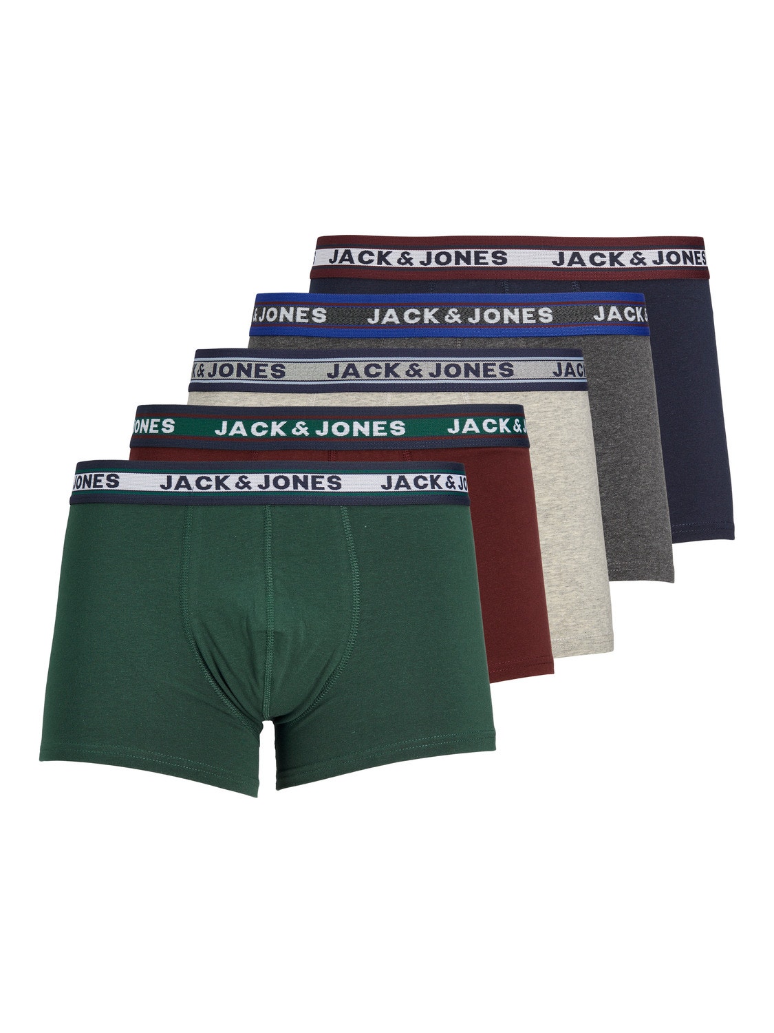 Jack & Jones 5-pack Trunks -Dark Grey Melange - 12165348