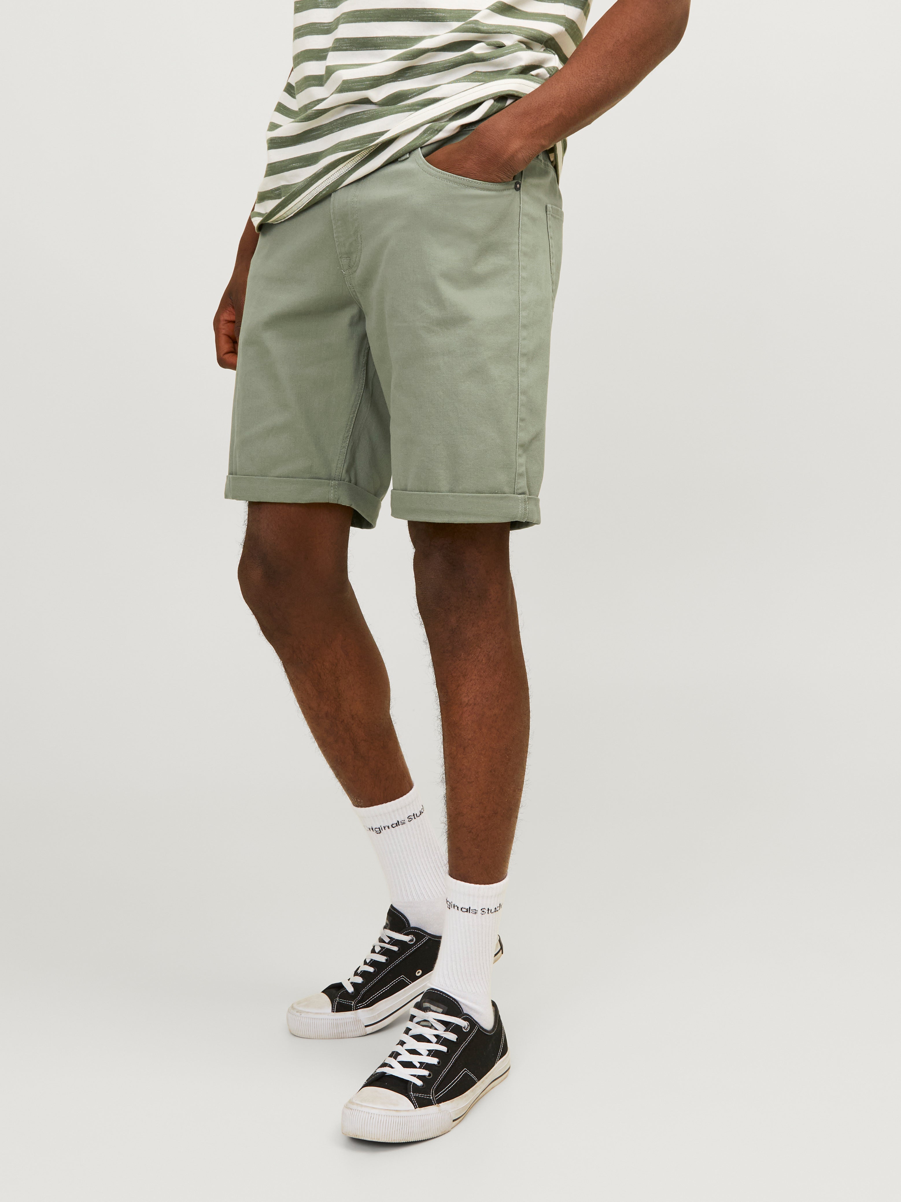 Dark green best sale jean shorts