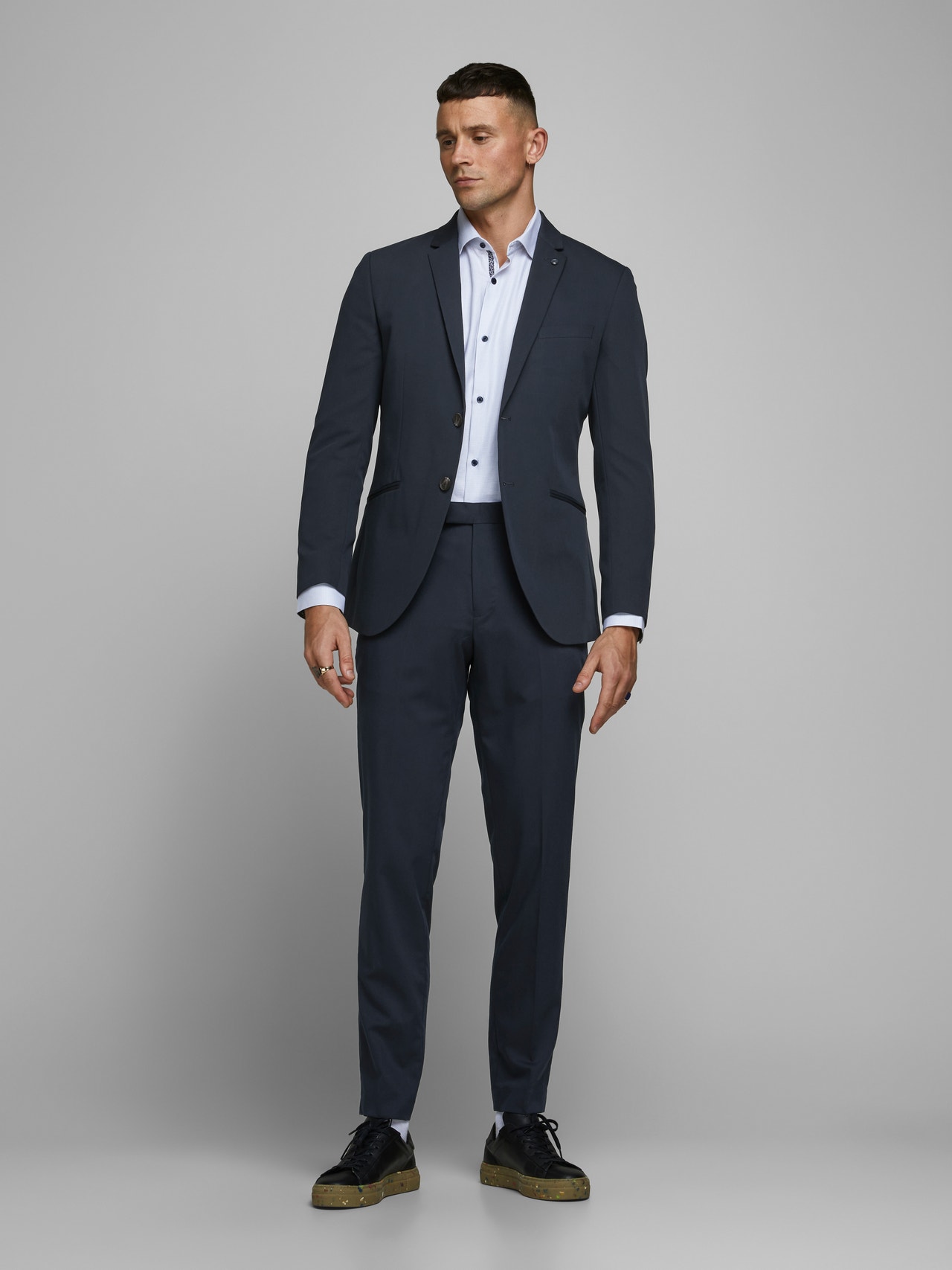 Jack & Jones JPRVINCENT Slim Fit Tailored Trousers -Dark Navy - 12167726