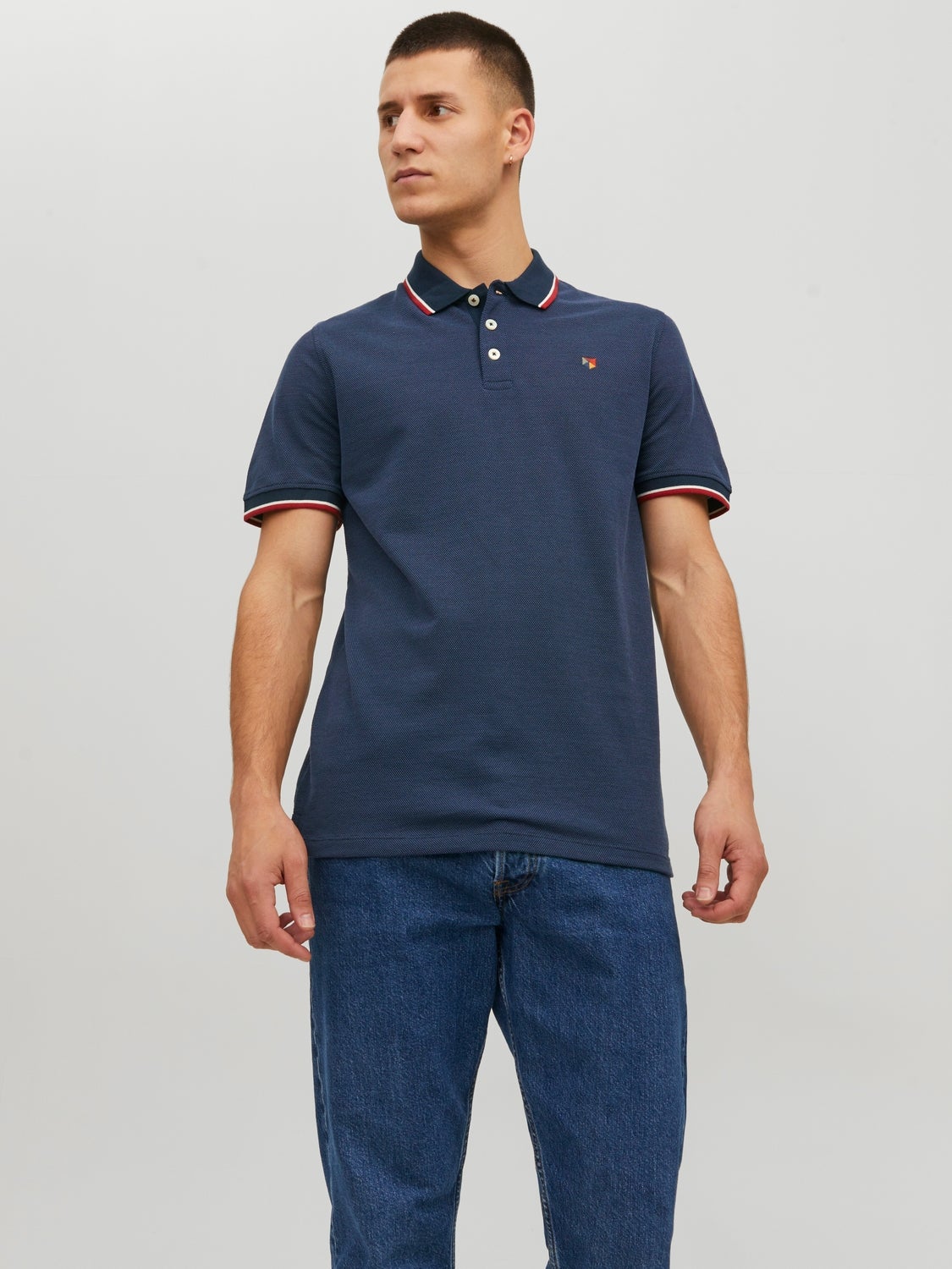 Einfarbig Hemdkragen Poloshirt