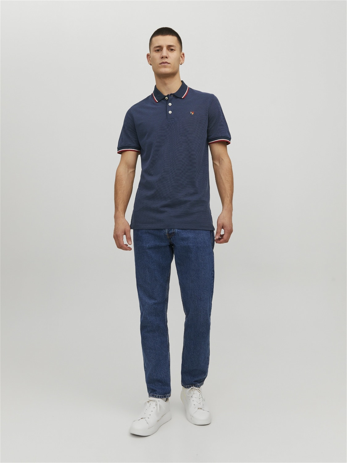 Jack & Jones Einfarbig Polo T-shirt -Navy Blazer - 12169064