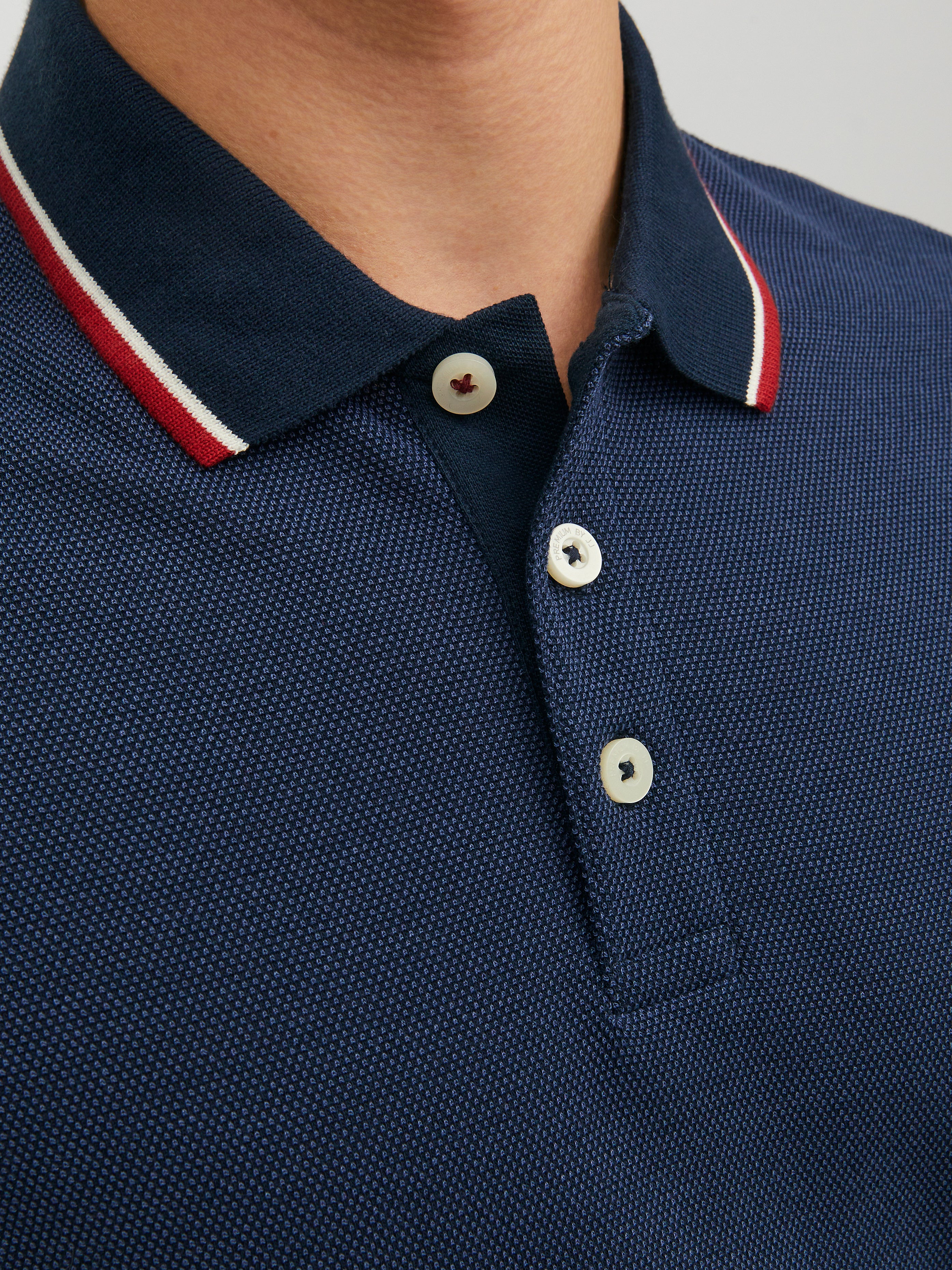 Einfarbig Polo T-shirt | Dunkelblau | Jack & Jones®