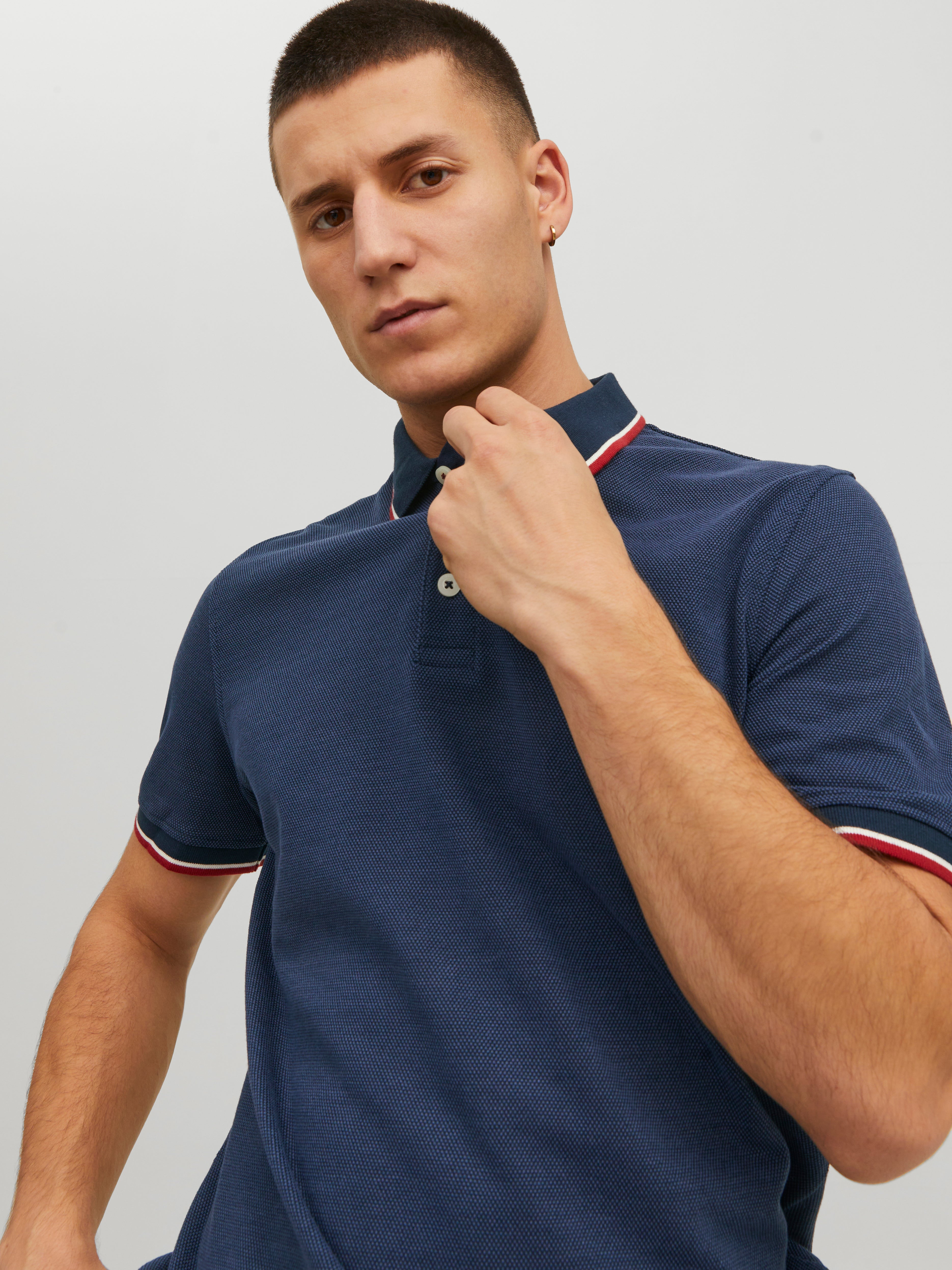 Einfarbig Polo T-shirt | Dunkelblau | Jack & Jones®