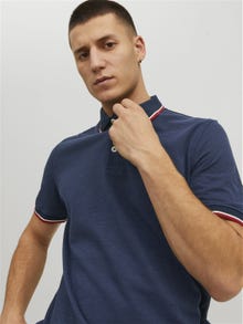 Jack & Jones Enfärgat Polo T-shirt -Navy Blazer - 12169064