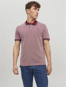 Jack & Jones Enfärgat Polo T-shirt -Red Dahlia - 12169064