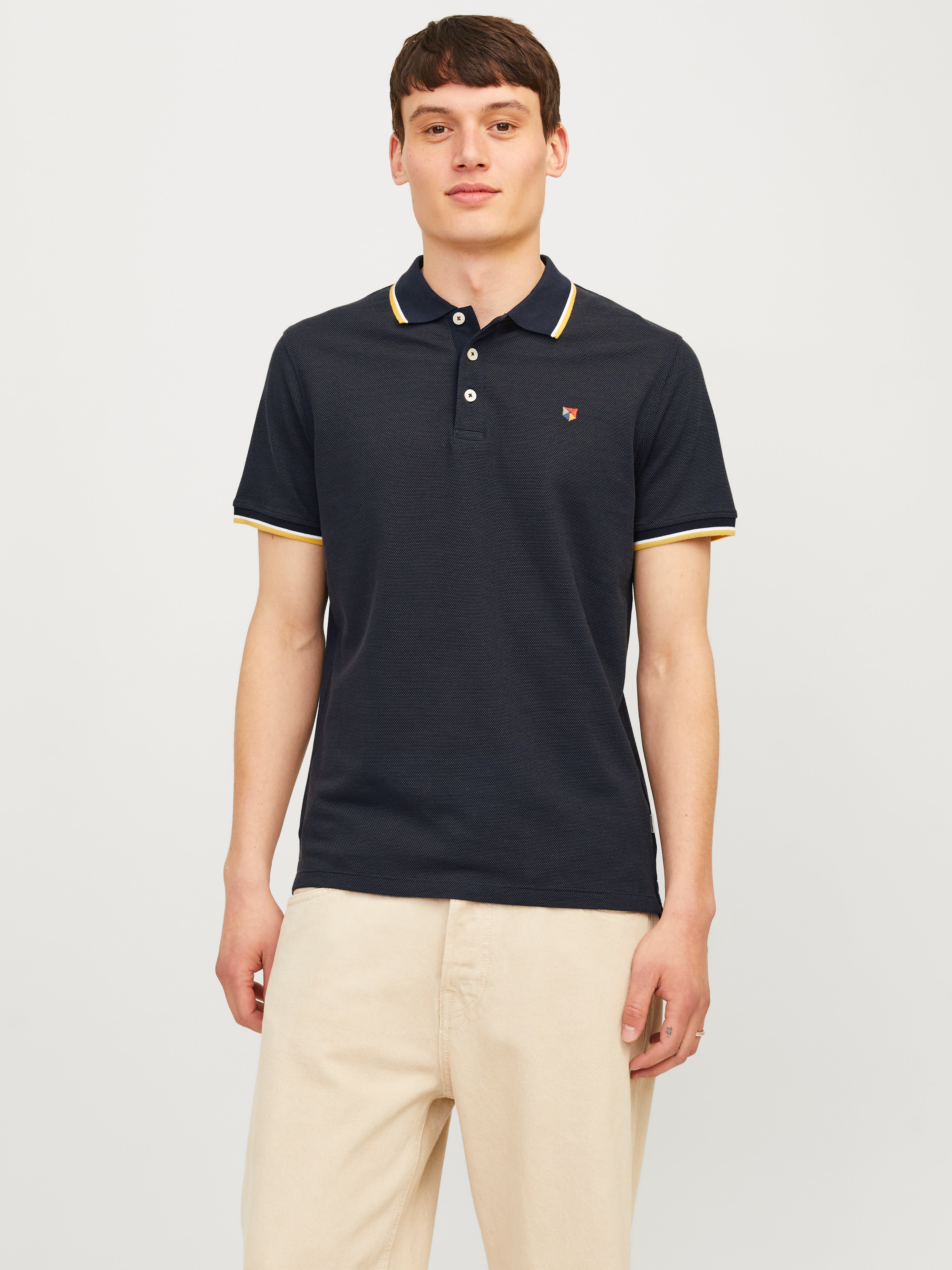 Einfarbig Hemdkragen Poloshirt