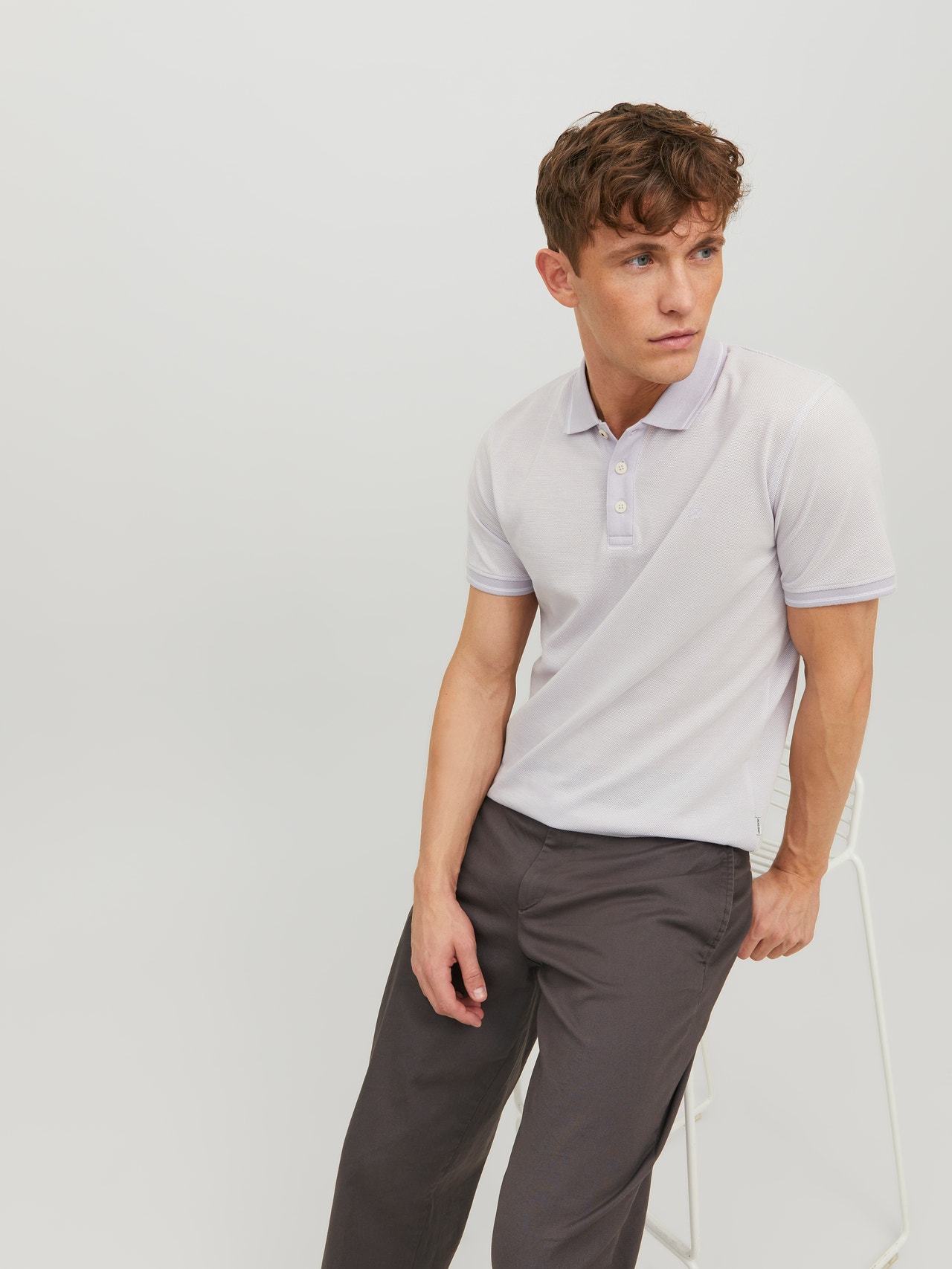 Jack & Jones Einfarbig Polo Polo -Evening Haze - 12169064