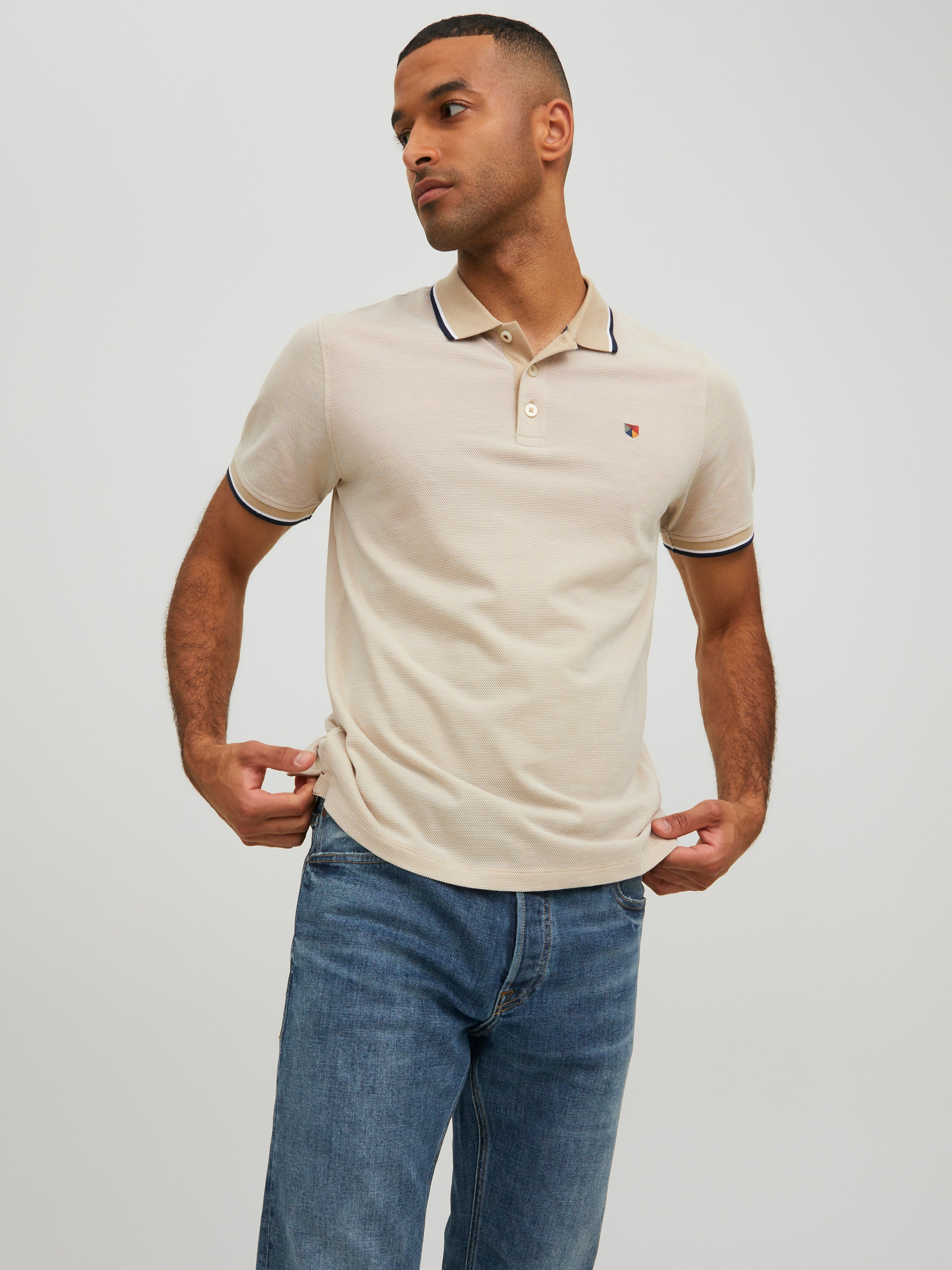 cream polo t shirt