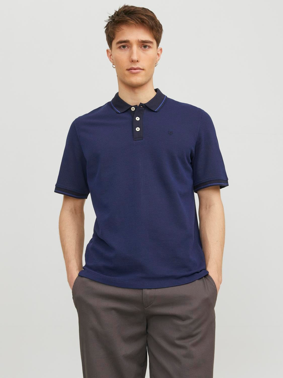 Jack & Jones Vanlig Polo T-skjorte -Night Sky - 12169064