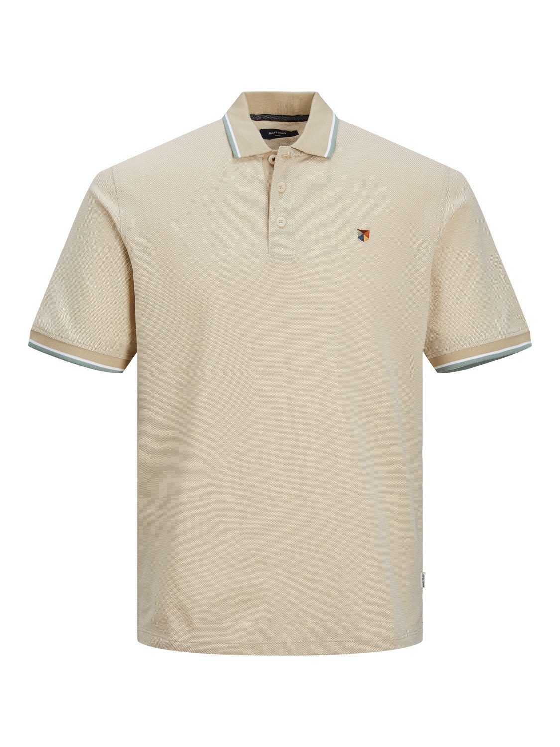 Jack & Jones Enfärgat Polo T-shirt -Fields Of Rye - 12169064