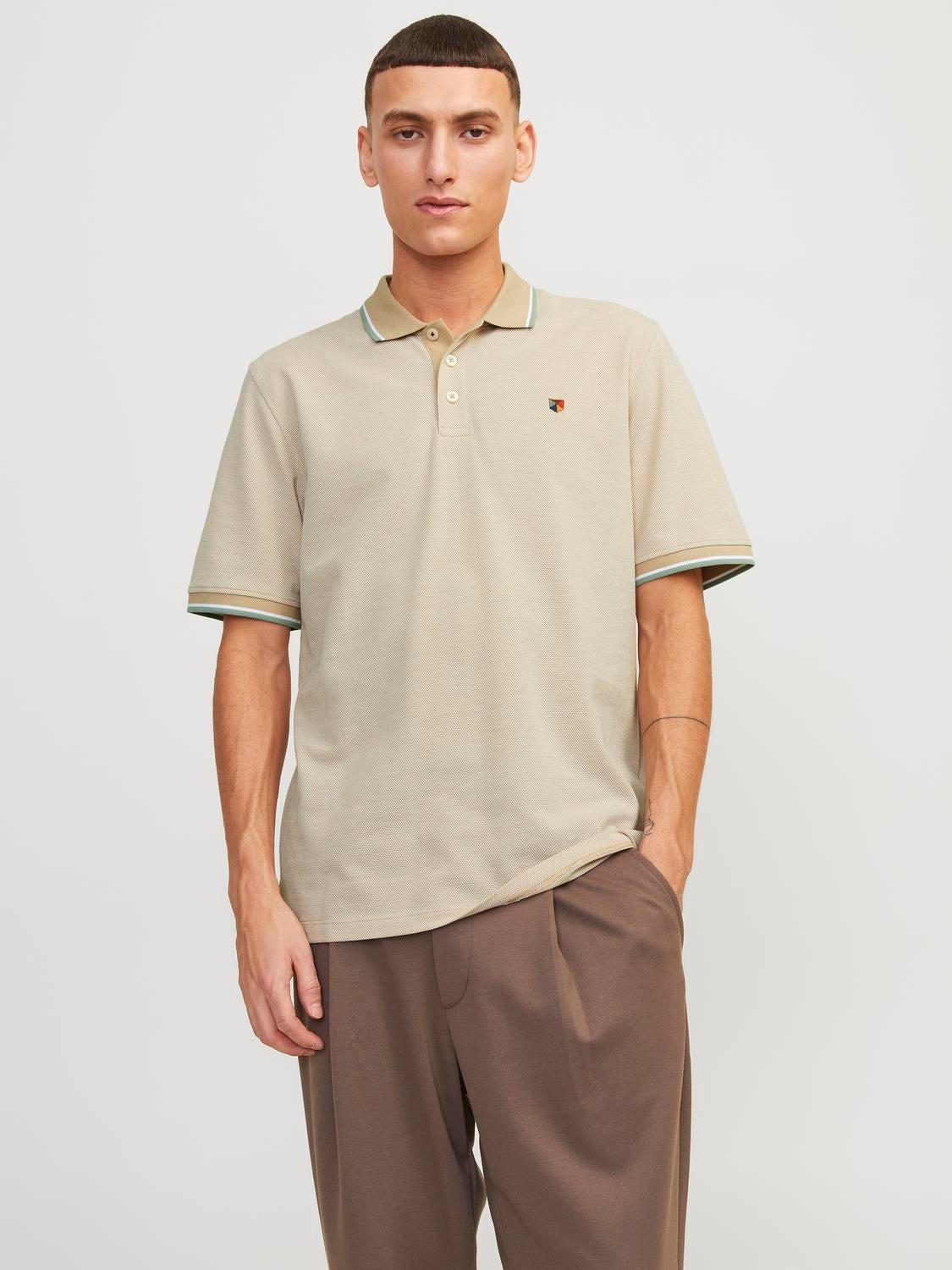 Einfarbig Hemdkragen Poloshirt