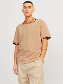 Jack & Jones Enfärgat Polo T-shirt -Nugget - 12169064