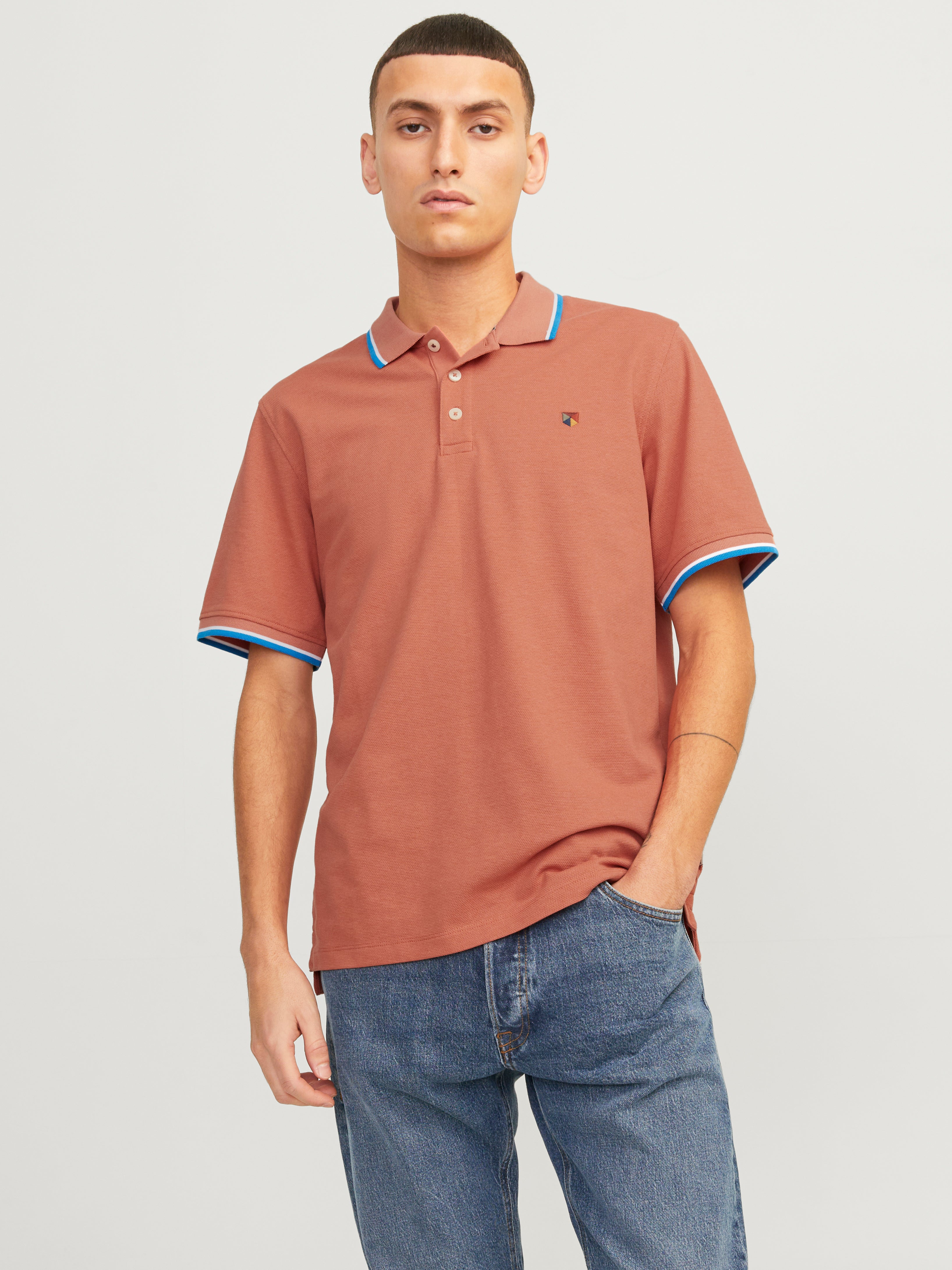 Einfarbig Hemdkragen Poloshirt