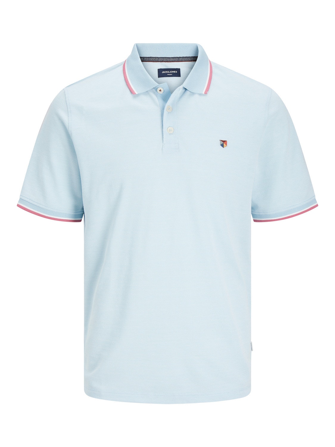 Jack & Jones Enfärgat Polo T-shirt -Cerulean - 12169064