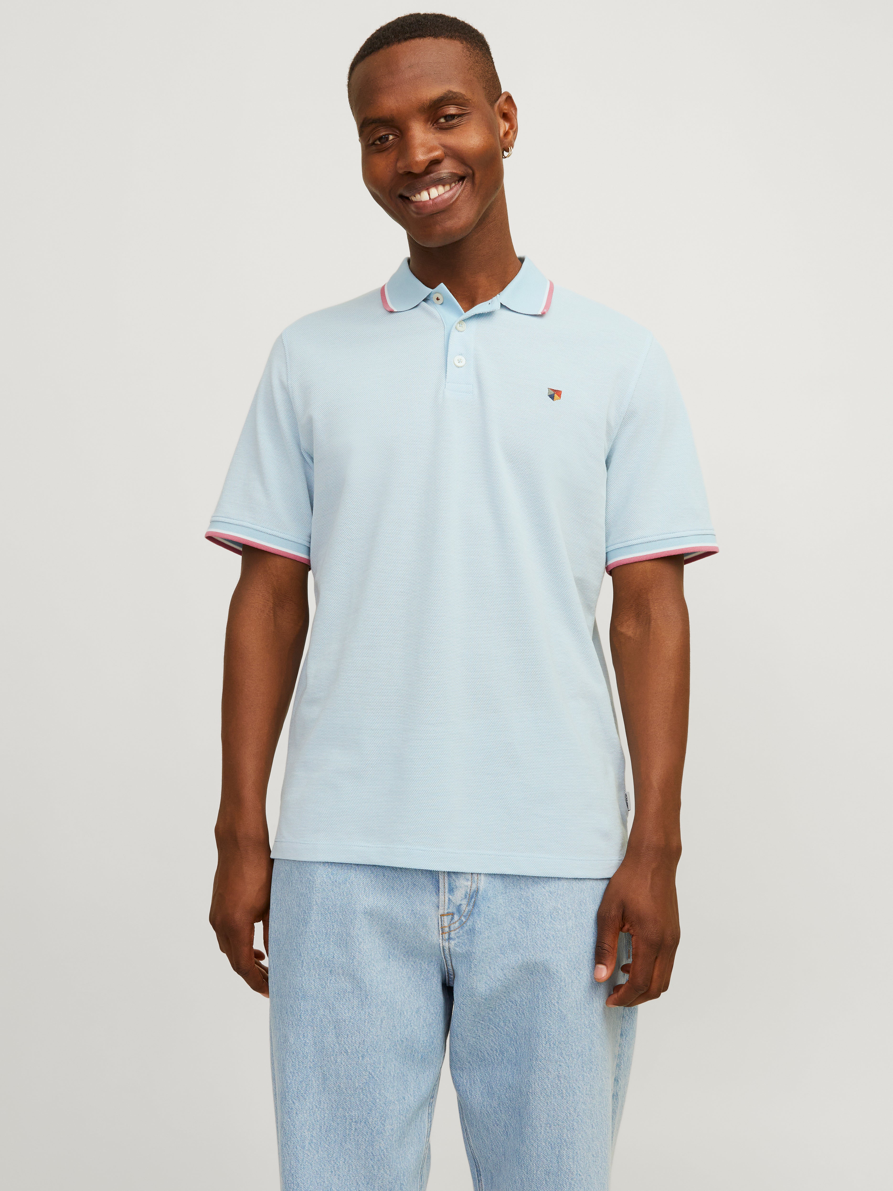 Einfarbig Hemdkragen Poloshirt