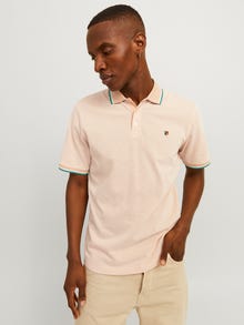 Jack & Jones Enfärgat Polo T-shirt -Peach Nougat - 12169064