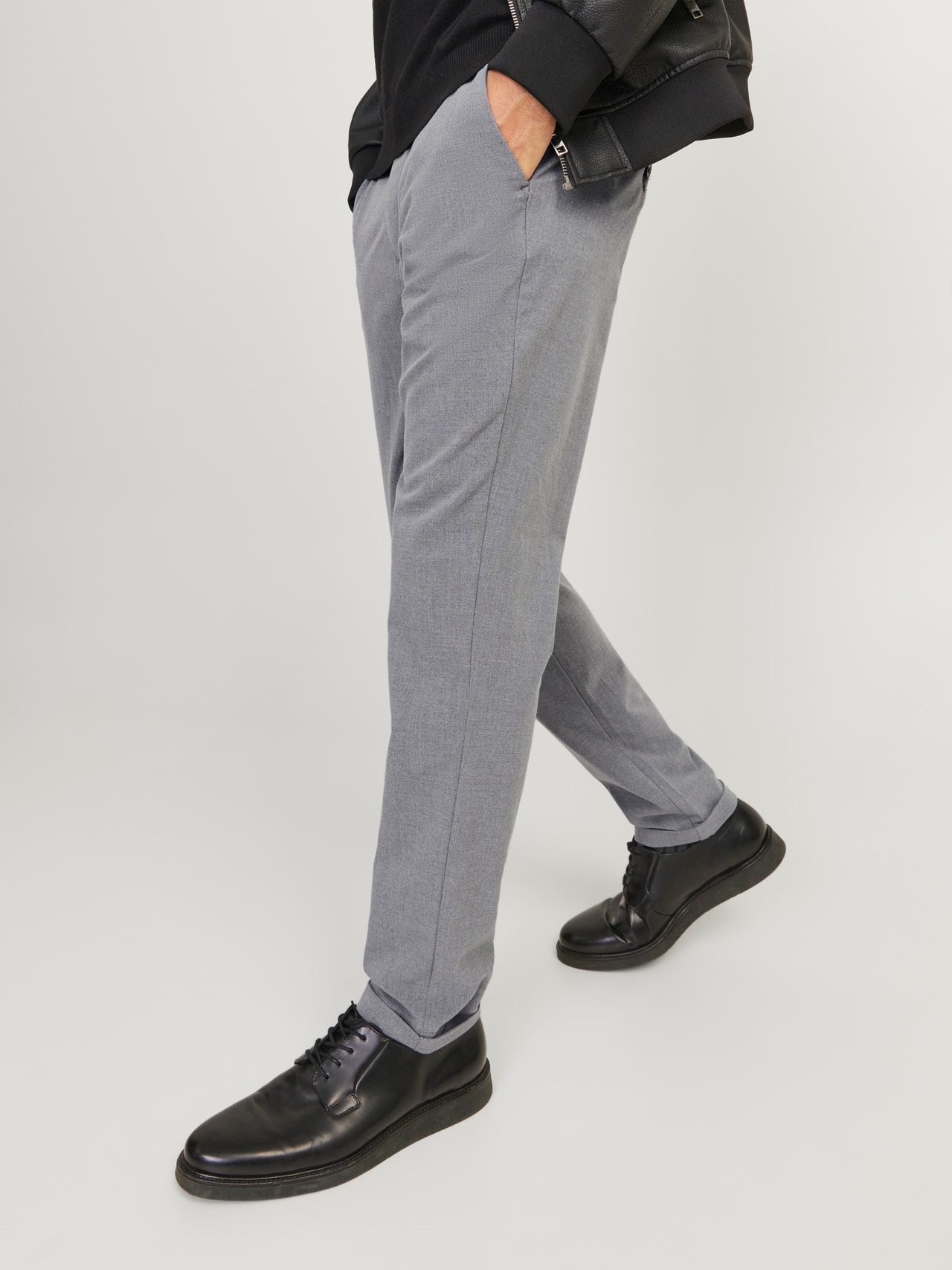 Jack & Jones Παντελόνι Slim Fit Chinos -Grey Melange - 12169491