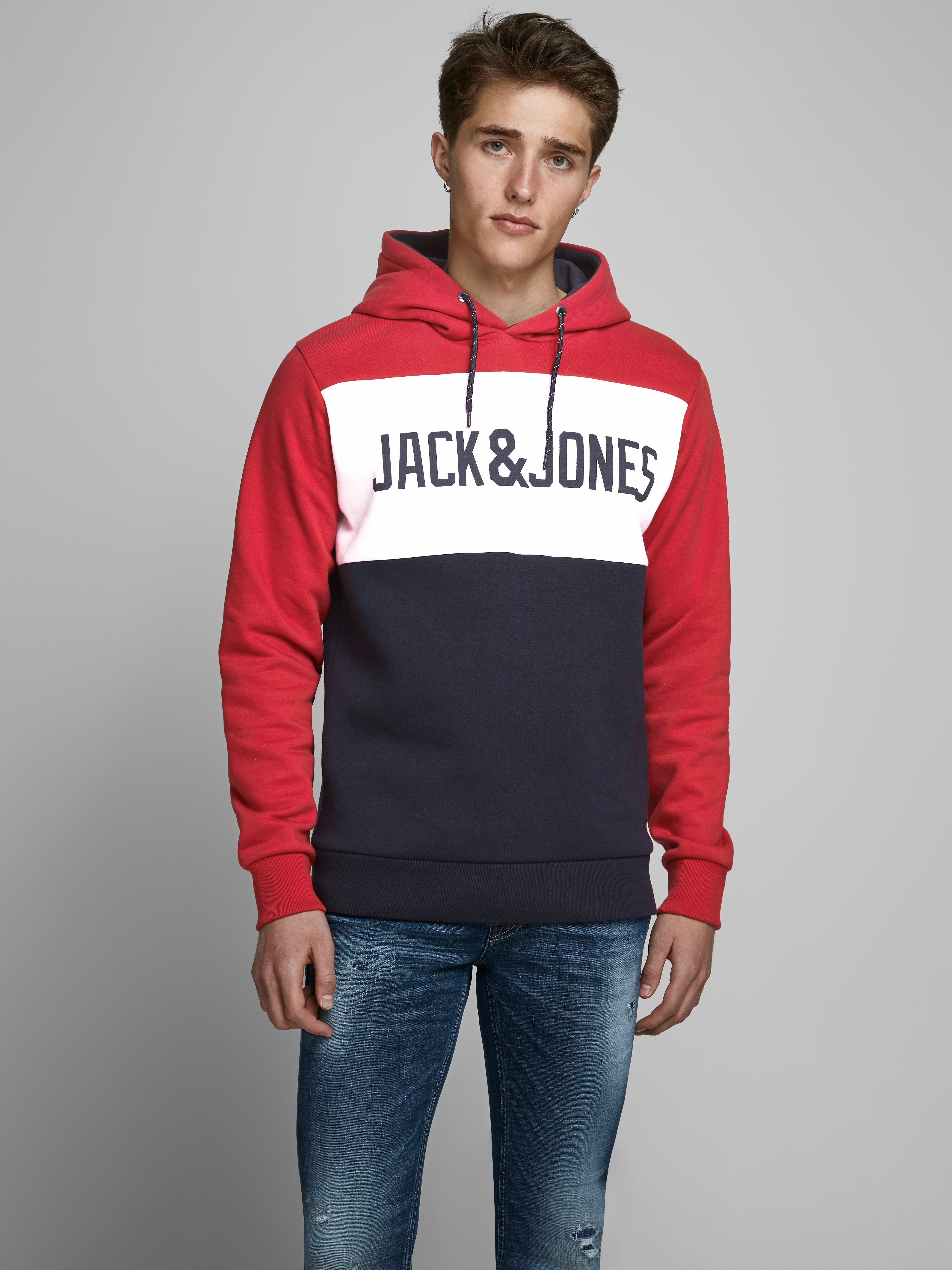 Rabatt 58 % HERREN Pullovers & Sweatshirts Hoodie Jack & Jones sweatshirt Schwarz/Grau/Orange L 