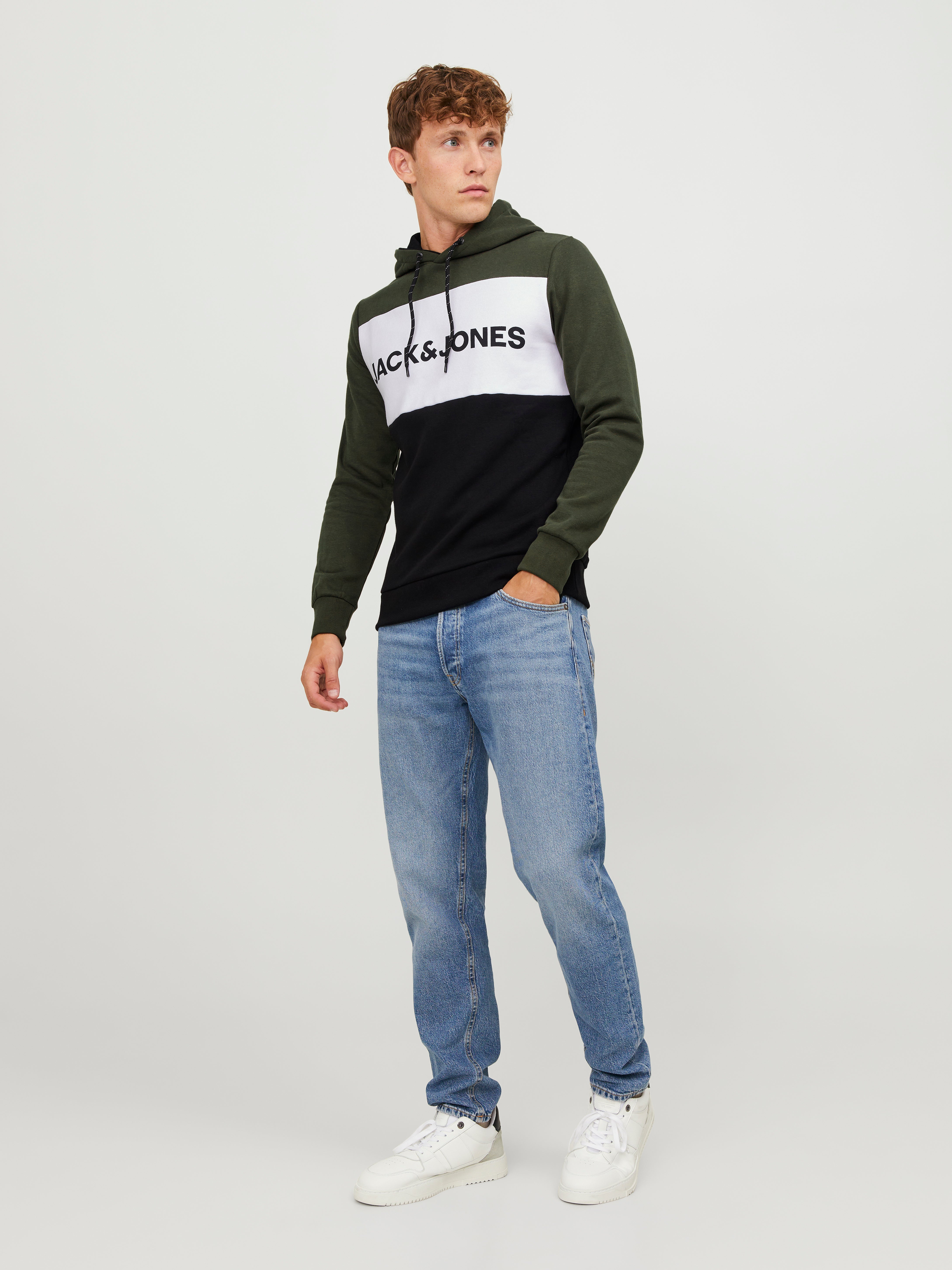 Colour block logo Hoodie | Dark Green 