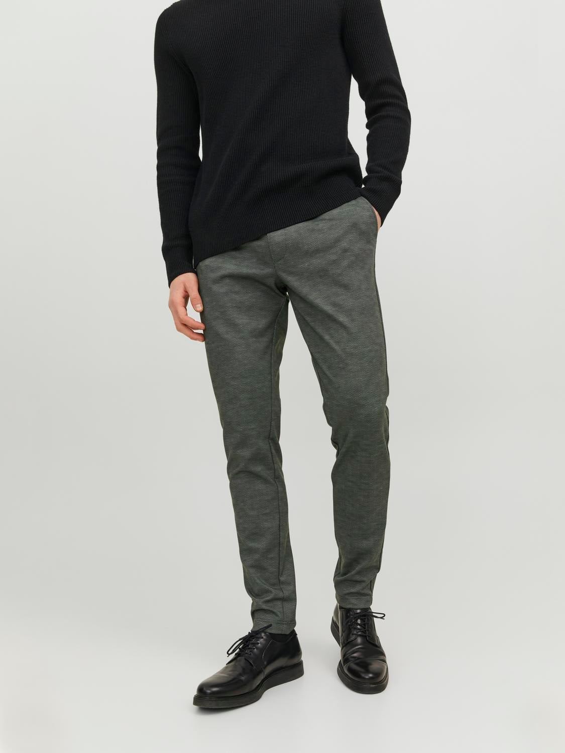 Dark Slate Green Plain-Solid Premium Cotton Pant For Men