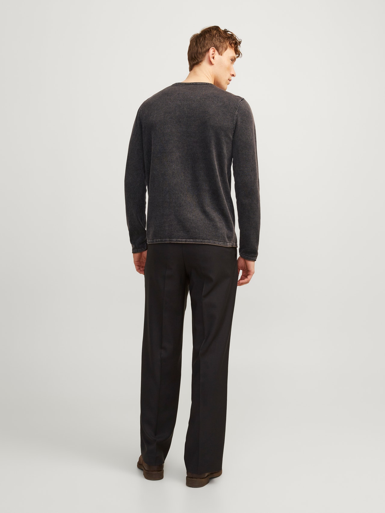 Jack & Jones Plain Knitted pullover -Caviar - 12174001