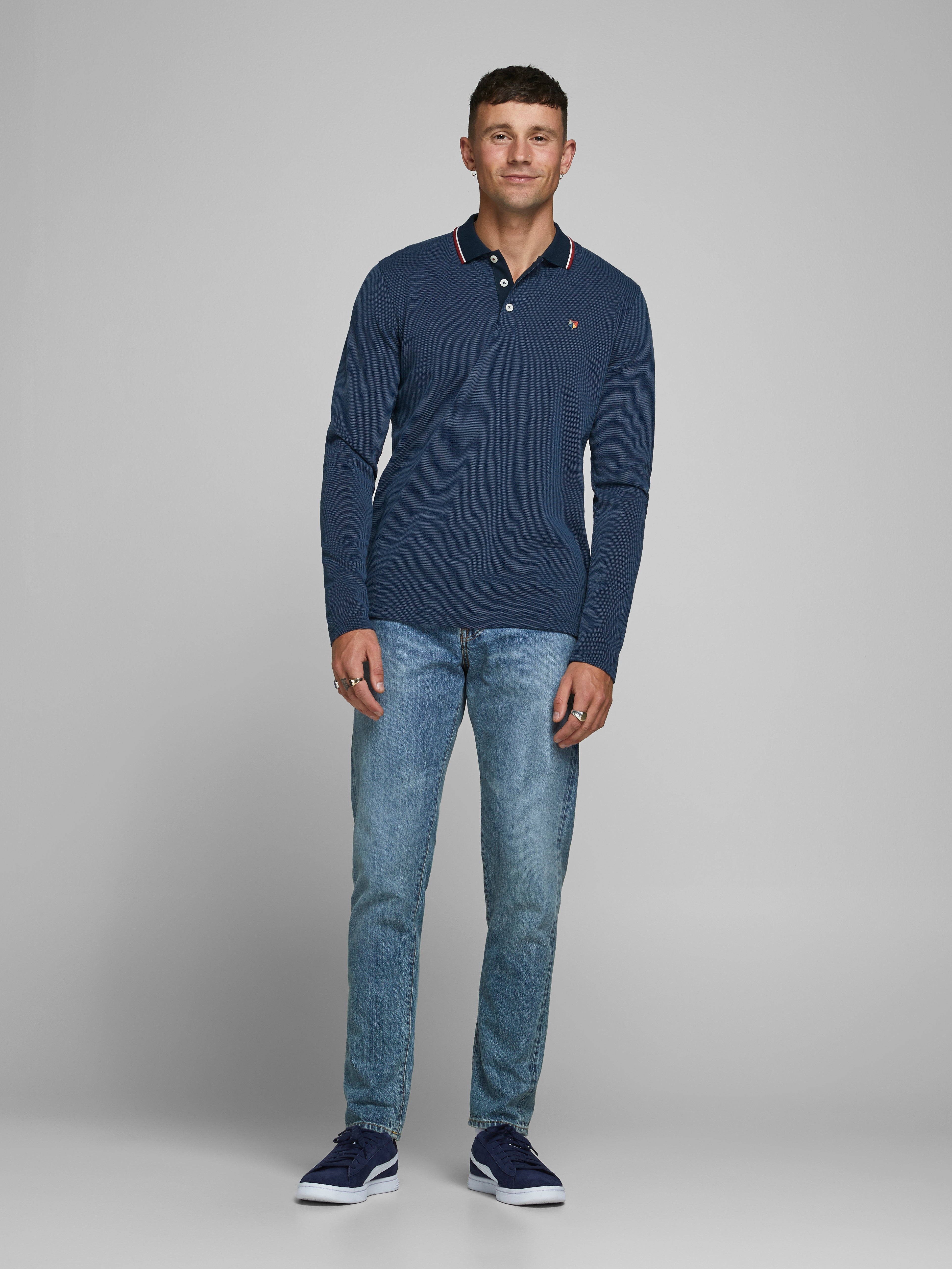 Jack and jones 2024 long sleeve polo shirts