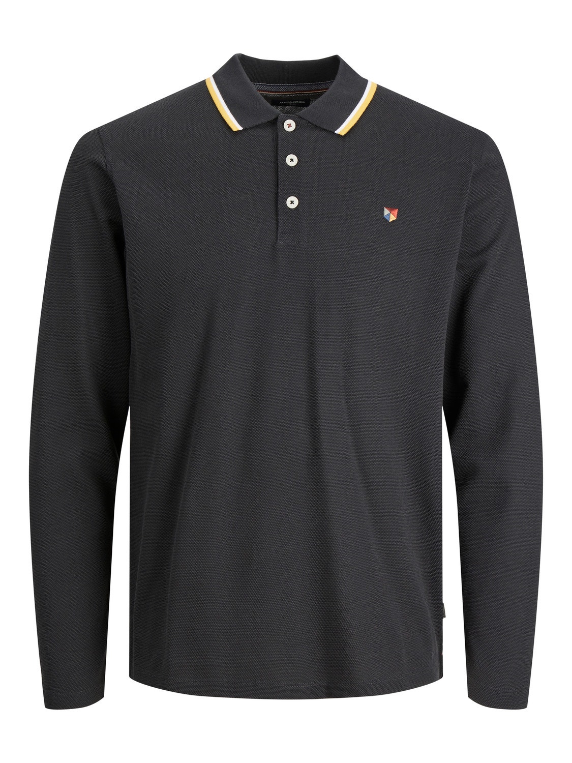 Jack & Jones Enfärgat Polo T-shirt -Black - 12174038