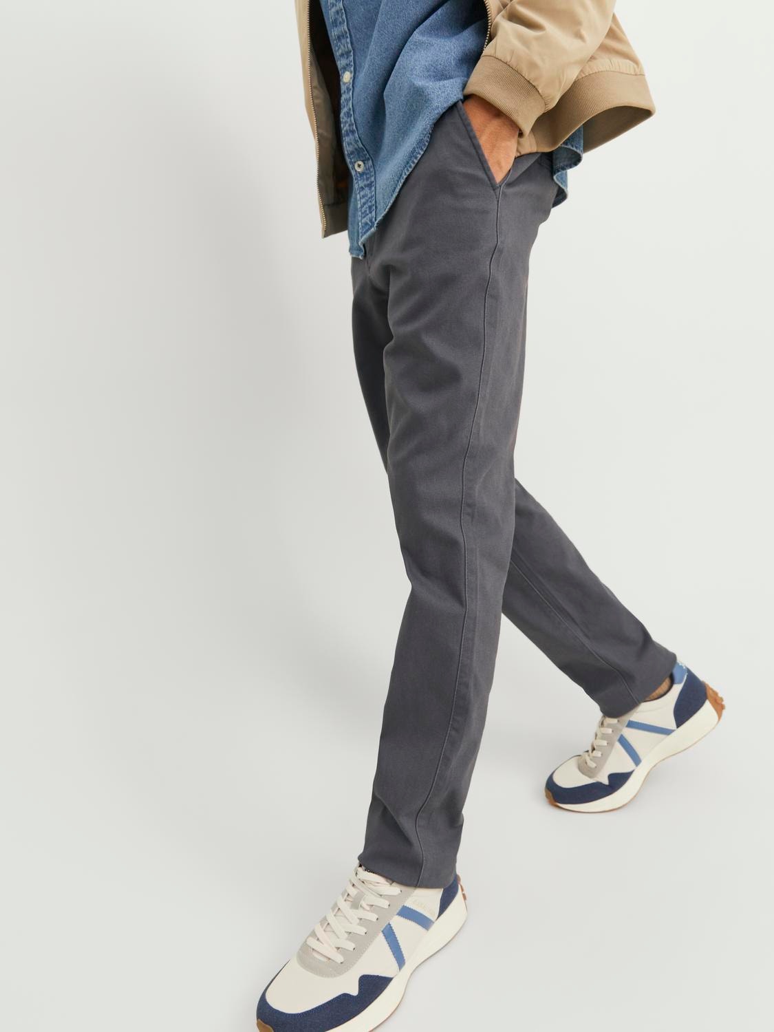 Jack & Jones Slim Fit Plátěné kalhoty Chino -Asphalt - 12174152