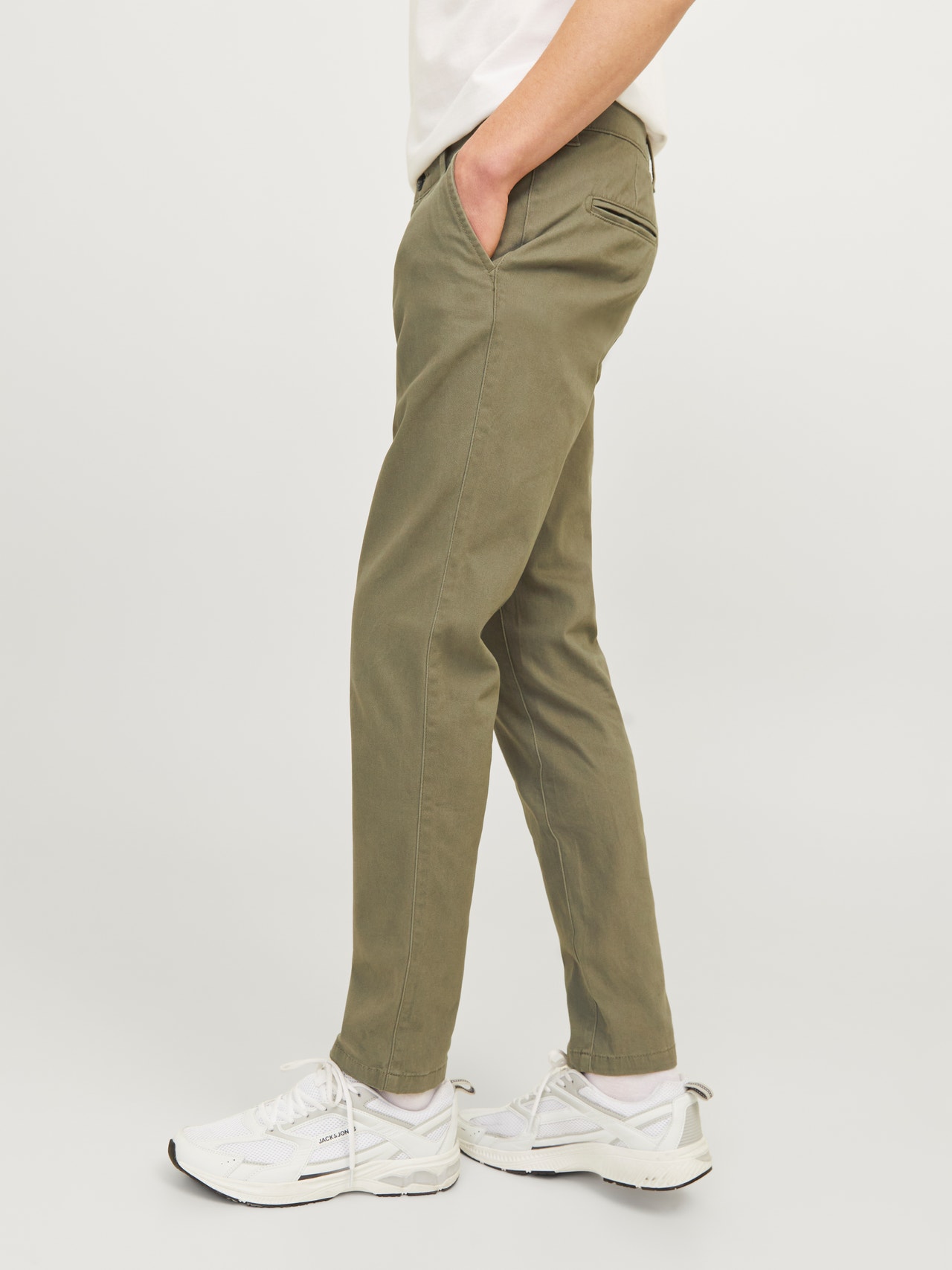 Jack & Jones Slim Fit Spodnie chino -Dusty Olive - 12174152