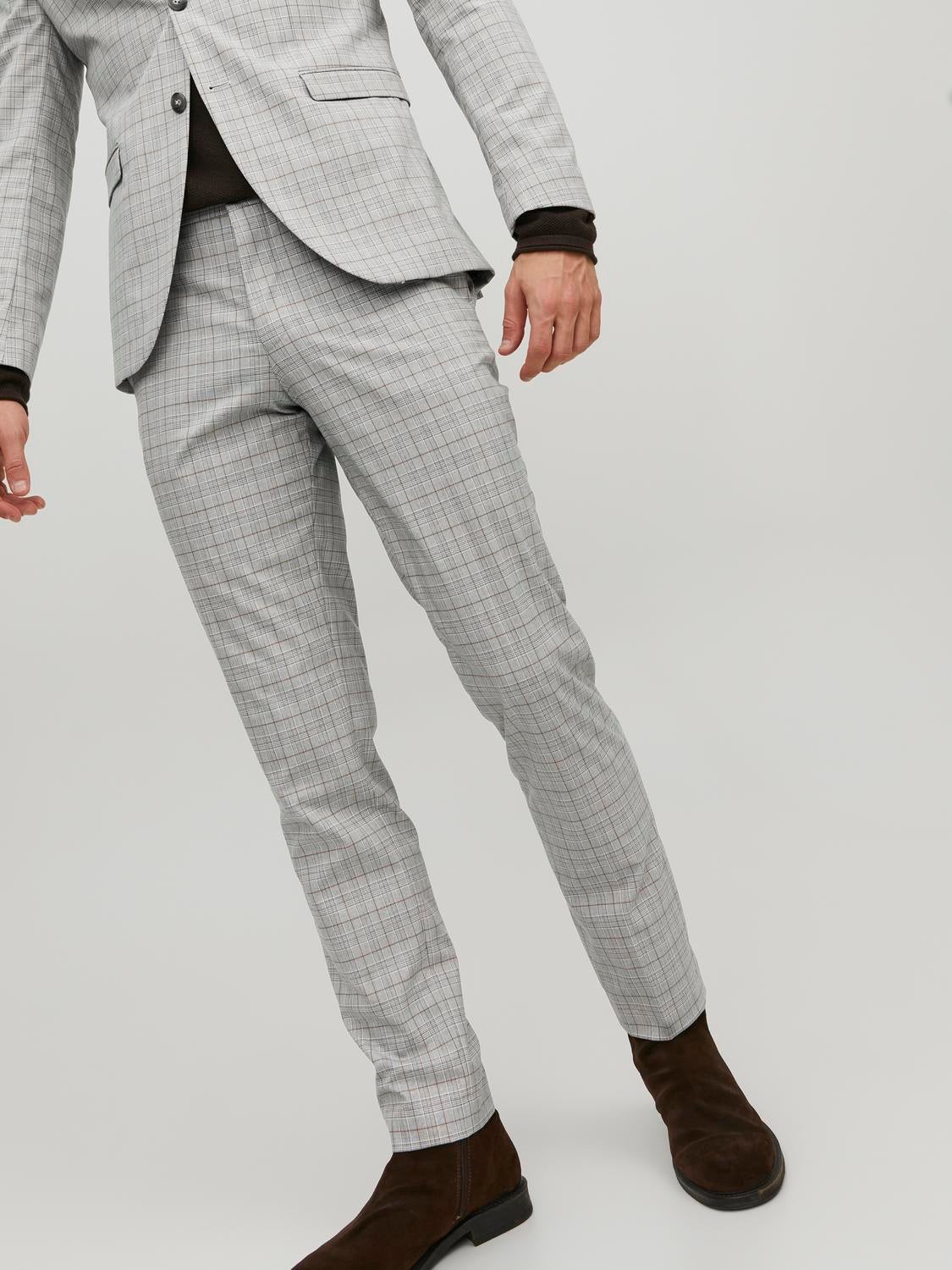 Buy Men Grey Check Slim Fit Formal Trousers Online  652312  Peter England