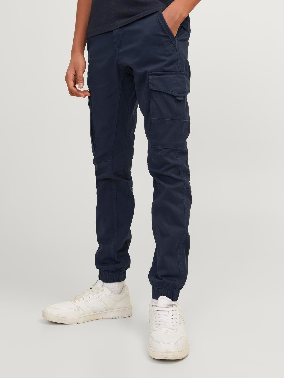 Long navy blue cargo trousers for boy Basics Boy  tuc tuc