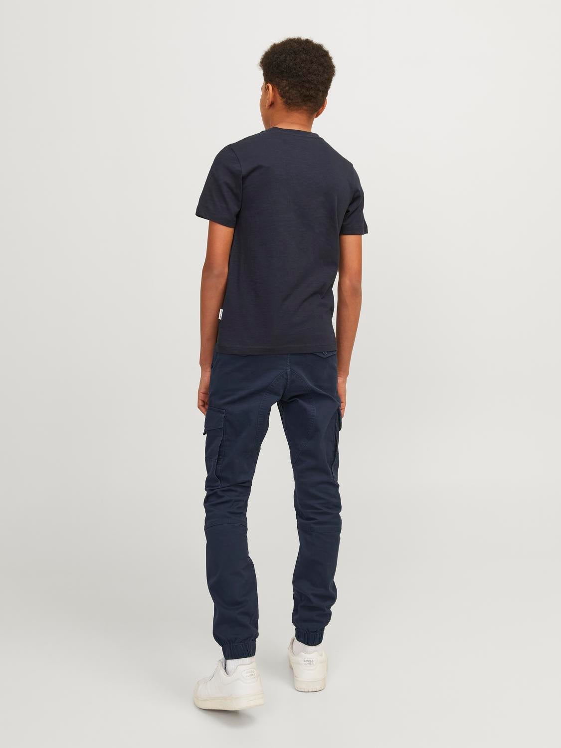 Boys navy cargo store trousers