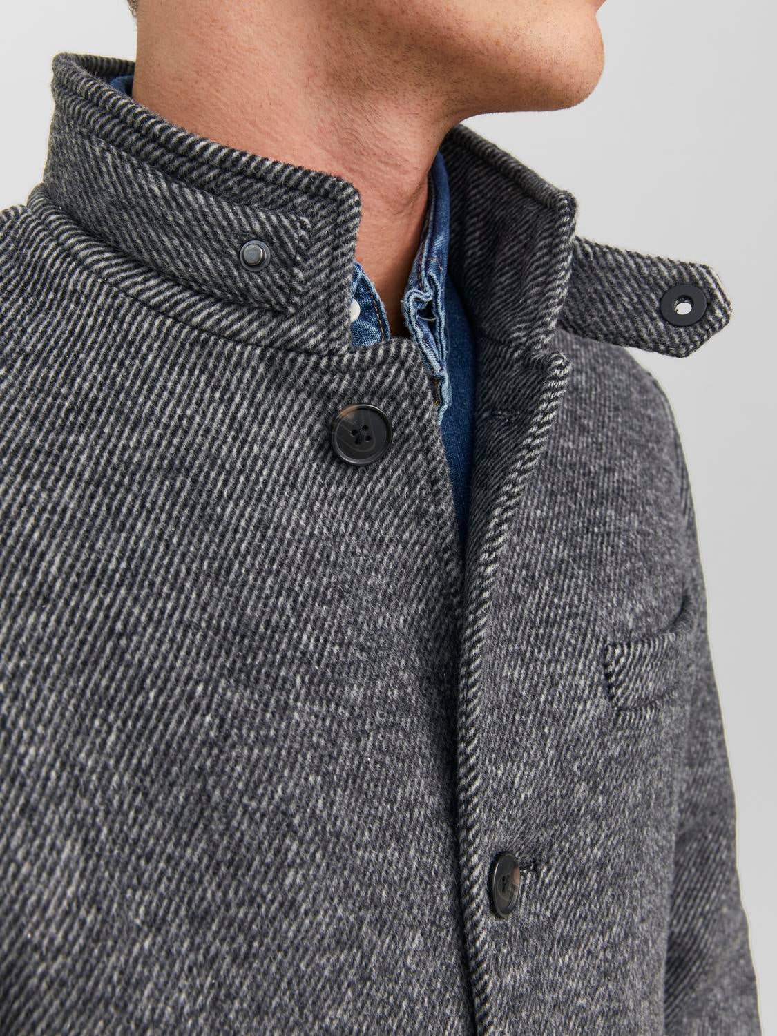 Jack jones high clearance neck wool coat